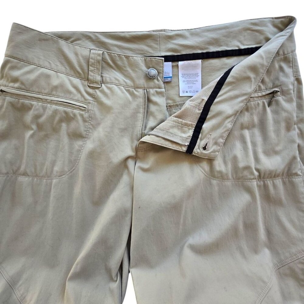 Columbia Womens Outdoor Utility Beige Pants 12 Short Nylon Blend Lightweight - Picture 4 of 11
